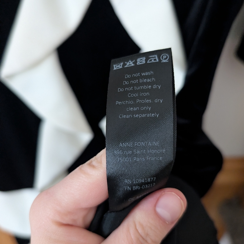 Anne Fontaine Black Velvet White Ruffle Solange Cocktail Dress Size 38 (6) - Picture 7 of 13